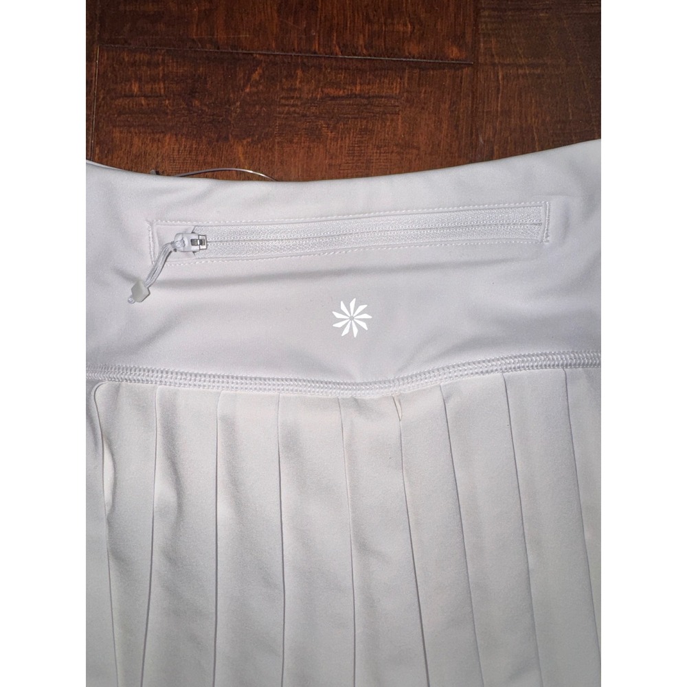 Athleta Elevate Skort White Pleated Skirt XS Pockets Zippered Back - Picture 6 of 7